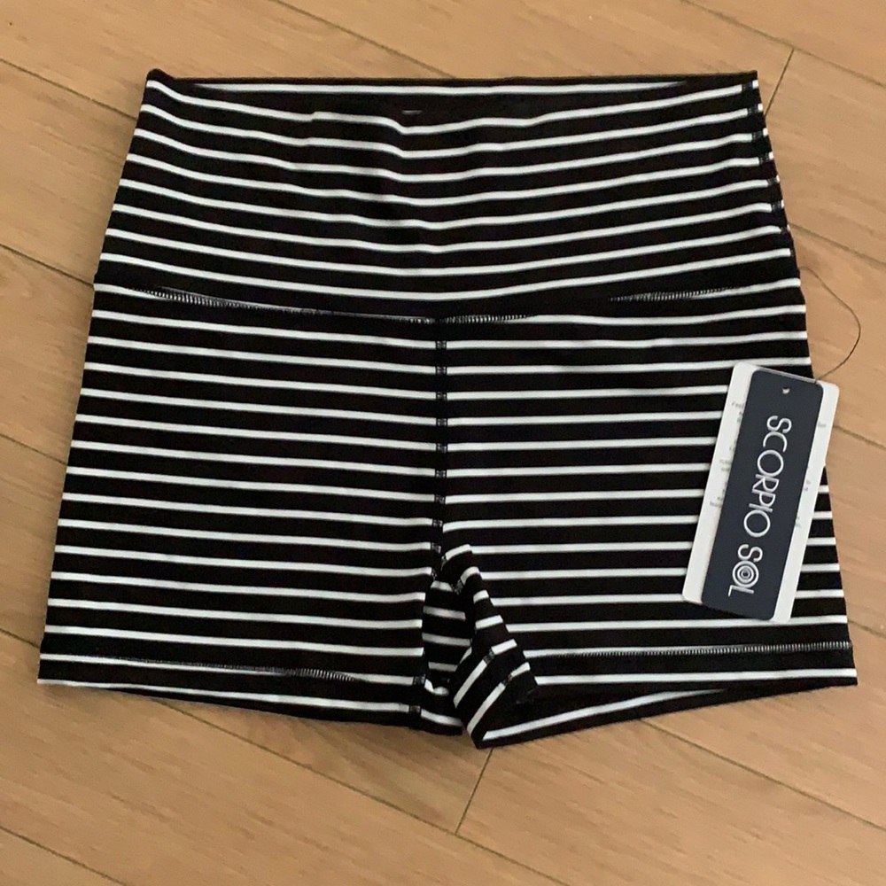 Black striped biker shorts